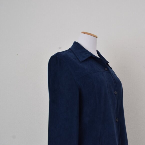 Vintage 90s Blue Polyester/Spandex Shirt size 10‎ - Picture 4 of 10